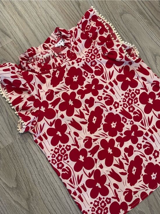 THML Tops - THML Floral Print Blouse Red & Pink Small Women’s